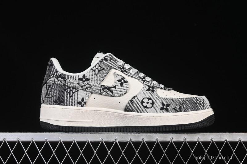 Nike Air Force 1 '07 Low LV Collaboration Gray Floral Canvas Casual Sneakers - DF0188-077