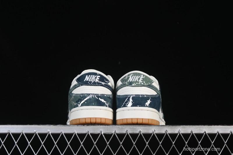 Nike SB Dunk Low Military Green Woven Custom Low-Top Casual Skate Shoes - SC0601-464