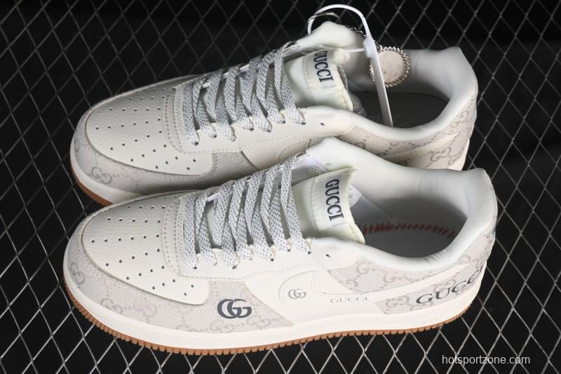 Nike Air Force 1 '07 Low Gucci Collaboration Smoke Grey Gum Low-Top Casual Sneakers - DK0188-084