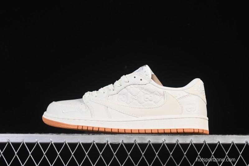 Nike Travis Scott x Fragment Design x Air Jordan 1 Low OG SP AJ1 Low-Top Casual Sneakers - LD2025-049
