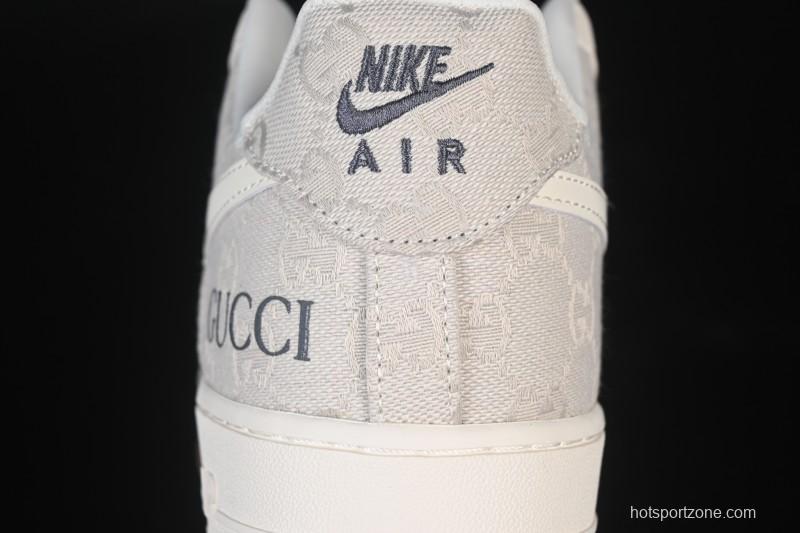 Nike Air Force 1 '07 Low Gucci Collaboration Smoke Grey Gum Low-Top Casual Sneakers - DK0188-084