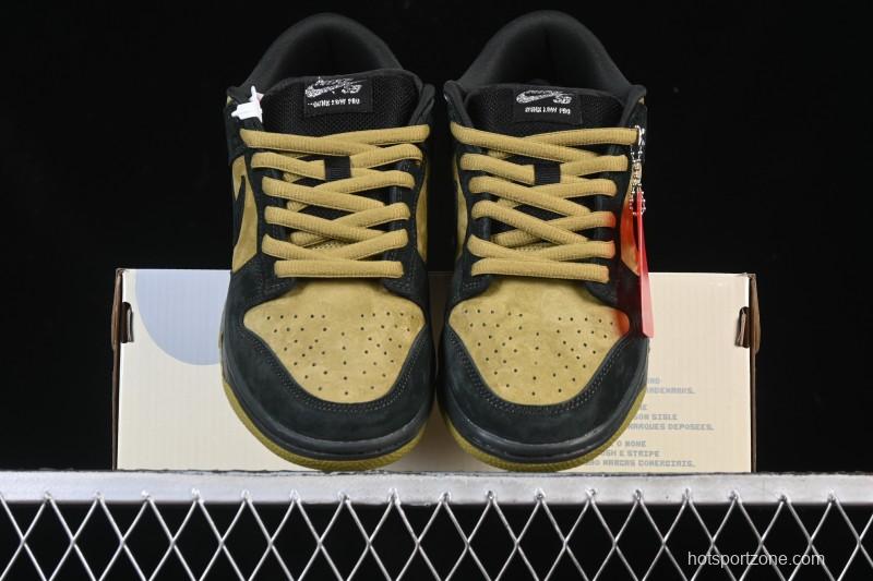 Nike Supreme Dunk SB Dunk Low Brown Yellow Casual Skate Shoes - HQ8487-300
