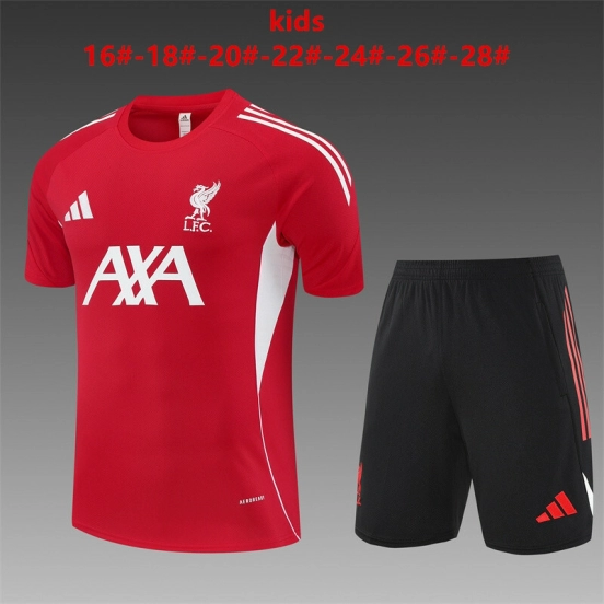 25/26 Kids Liverpool Red Short Sleeve Jersey+Shorts