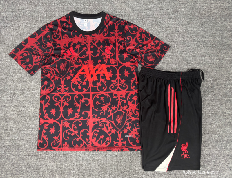 25/26 Kids Liverpool Red Camouflage Short Sleeve Jersey+Shorts
