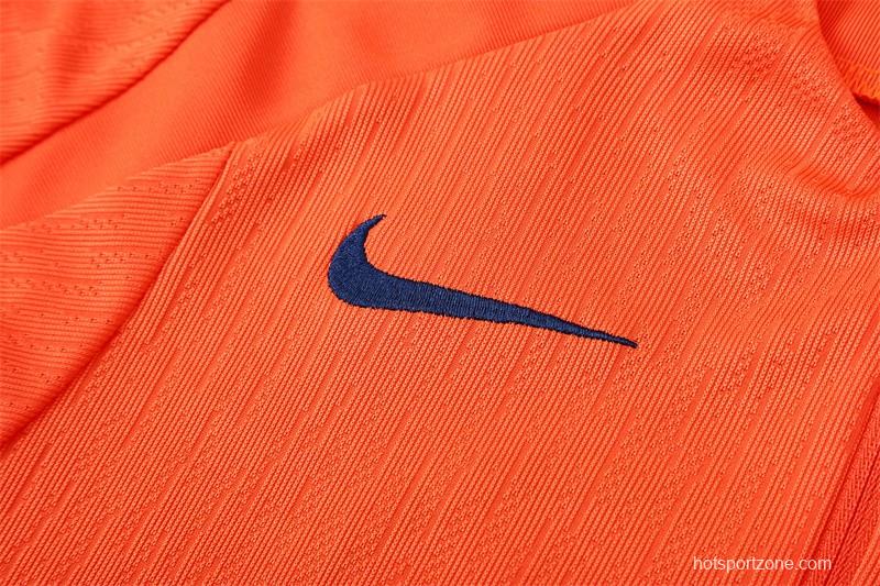 Player Version 25/26 Barcelona Orange T90 Half Zipper Jacket+Long Pants
