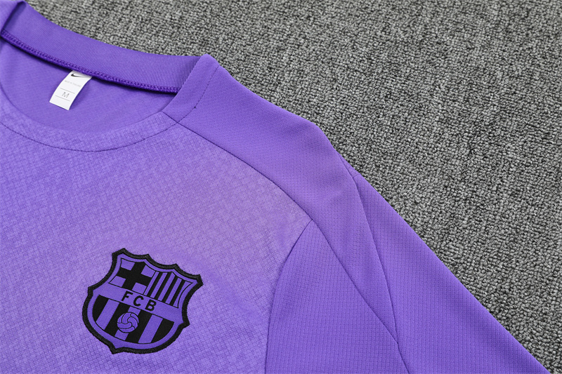 25/26 Barcelona Purple Joint Edition with XS Short Sleeve+Soccer Shorts