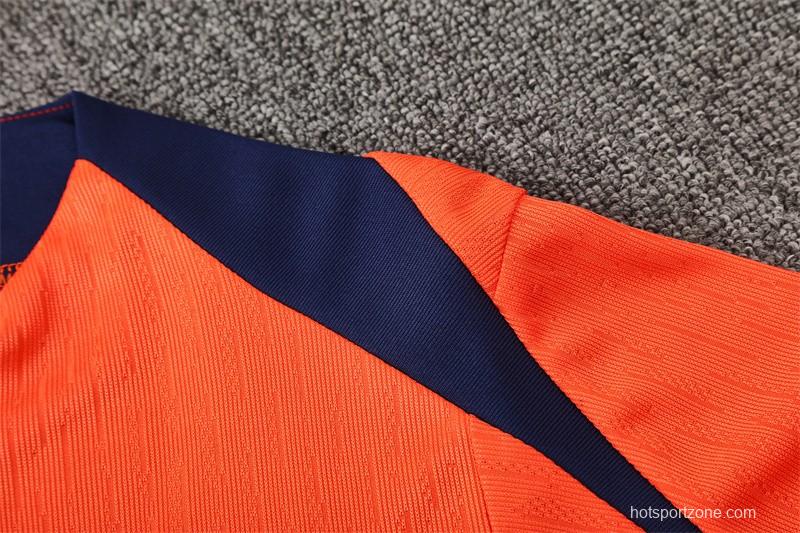 Player Version 25/26 Barcelona Orange T90 Half Zipper Jacket+Long Pants