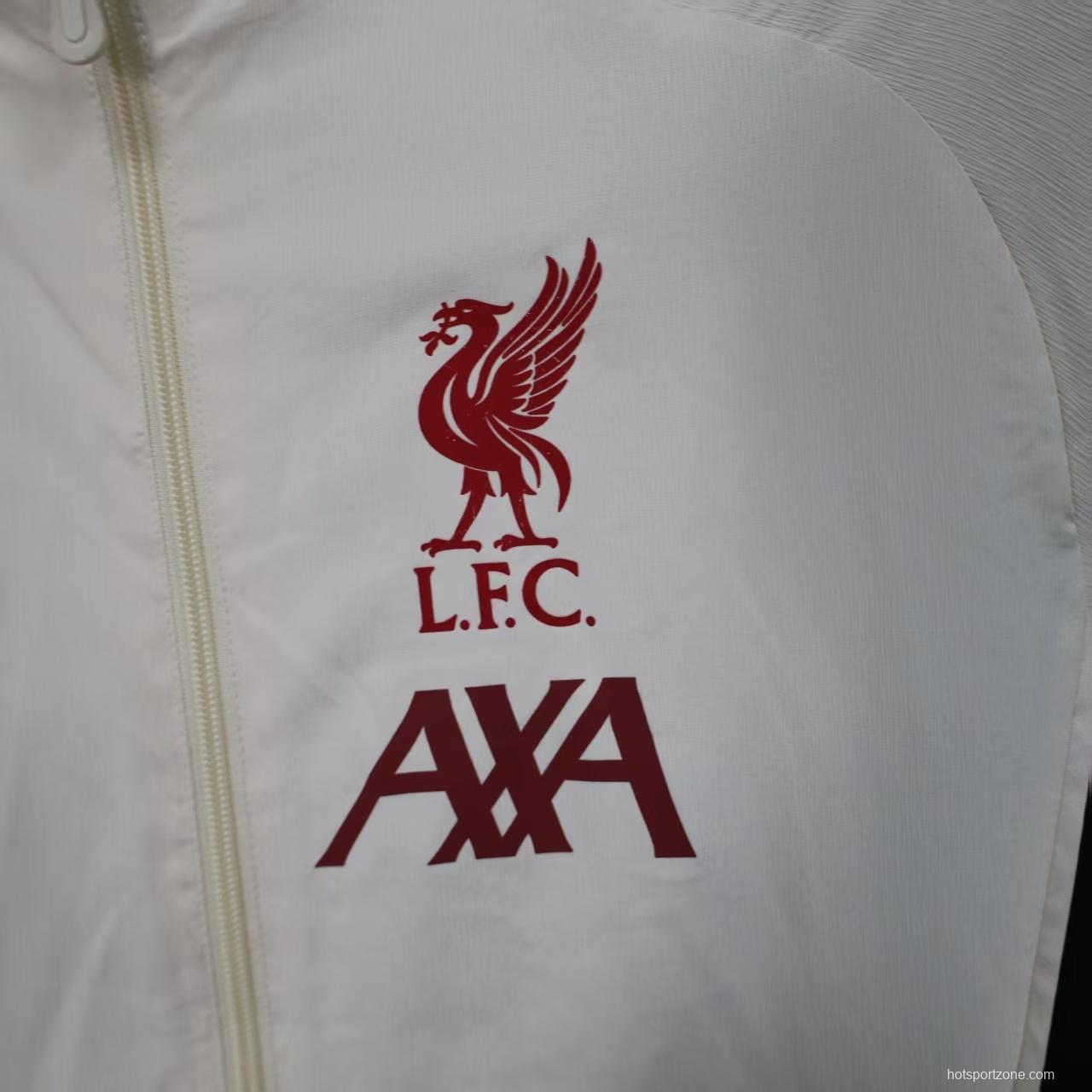 25/26 Liverpool White Windbreaker (with Inner Lining)