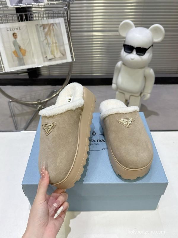 Prada Spring/Summer 2025 Popular Early Spring Fur Slippers - KFY00280