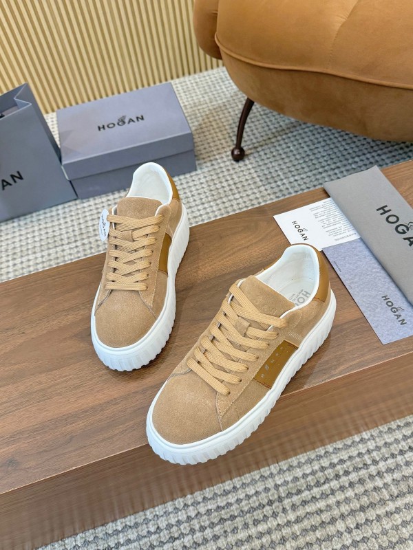 Hogan H-STRIPES Series Couple Thick Sole Biscuit Shoes Casual Sneakers - AS00310