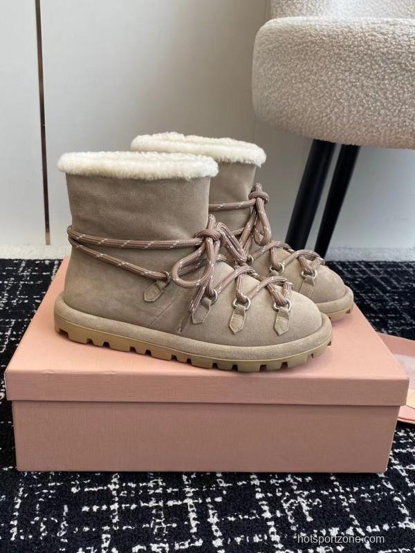 Miu Miu 2025/SS Lace-Up Snow Boots - AS00310