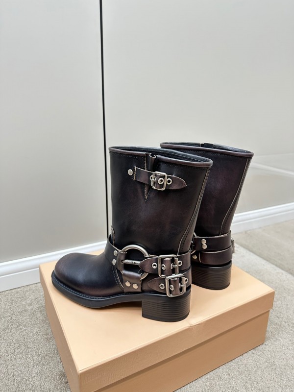 Miu Miu Fall/Winter 2025 Limited Edition Punk Style Martin Boots - LY00500
