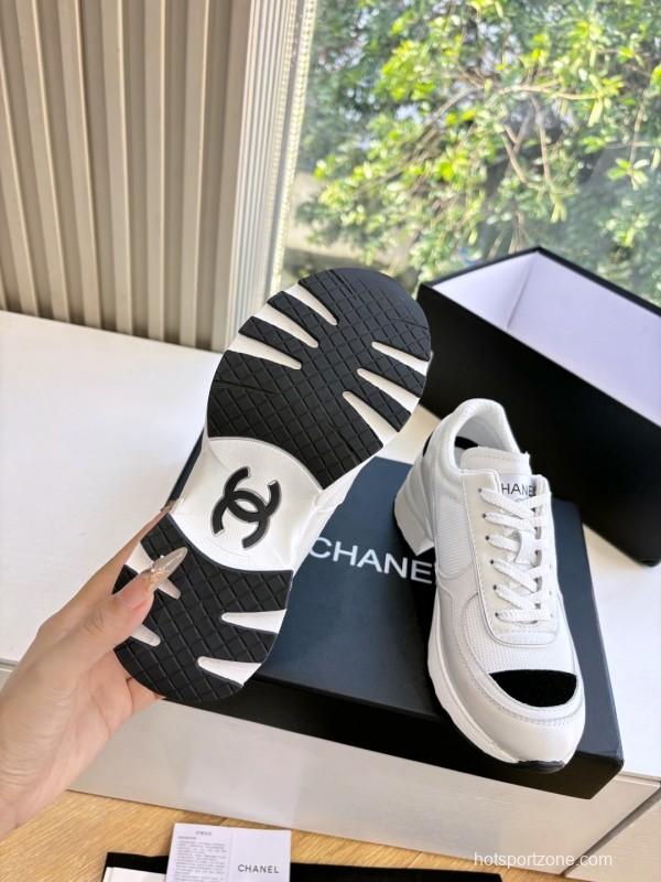 Chanel 2025 SS New Arrival High-Heel Two-Tone Casual Sneakers - KFY00320