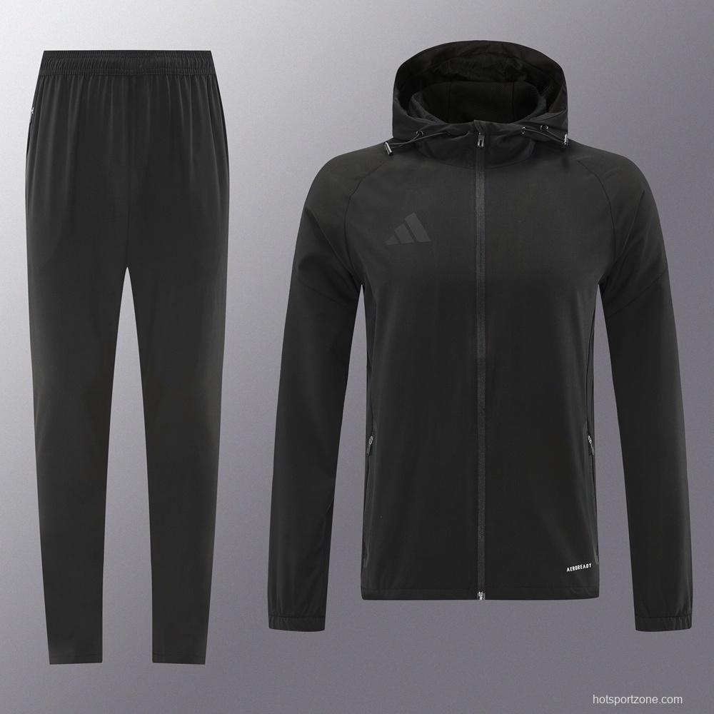 2025 Adidas Black Half Zipper Jacket+Long Pants S-2XL