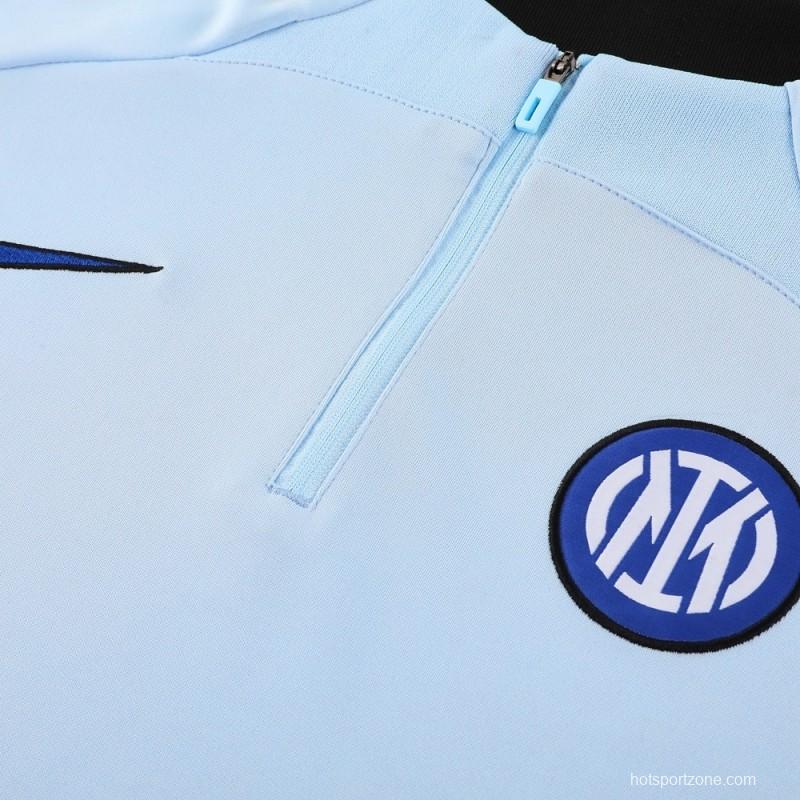 25/26 Inter Milan Sky Blue Half Zipper Jacket+Long Pants
