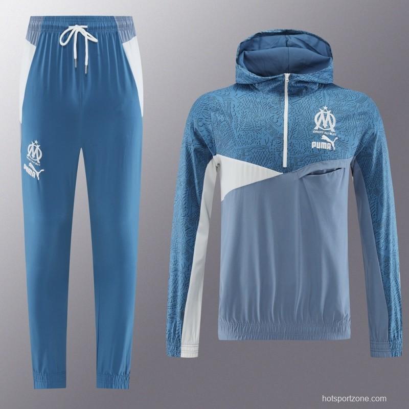 25/26 Olympique Marseille Half Zipper Jacket+Long Pants S-2XL