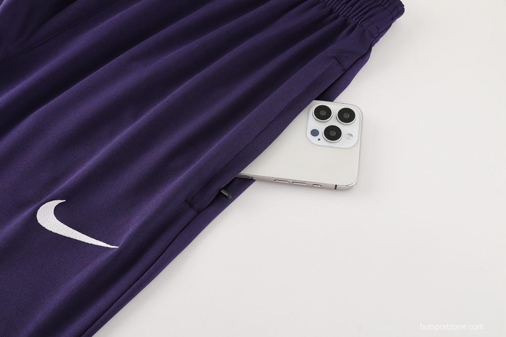 2025 England Purple Half Zipper Jacket+Long Pants