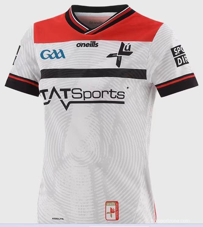 2026 Louth GAA White with Red Shoulders and Black Stripe Jersey