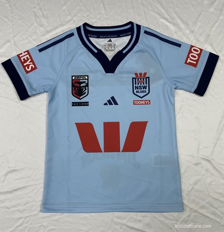 2026 Kids  NSW Blues Sky Blue with Navy Trim Jersey