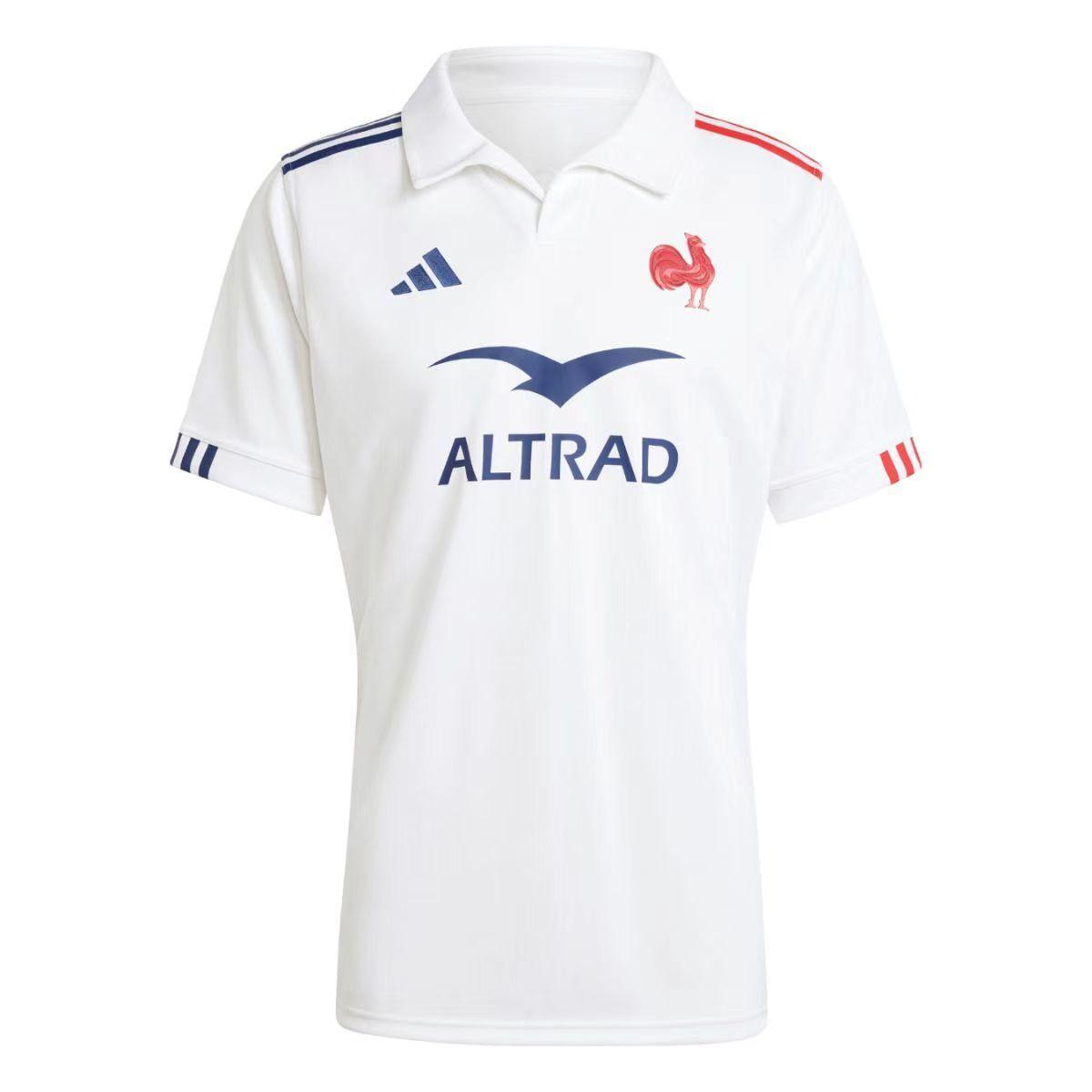 2025 France White with Blue and Red Stripes Away Jersey