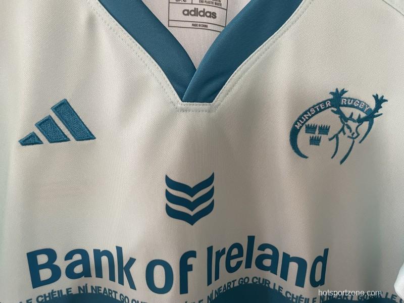24/25 Munster Light Blue with Teal Hoops and Irish Text Third Jersey