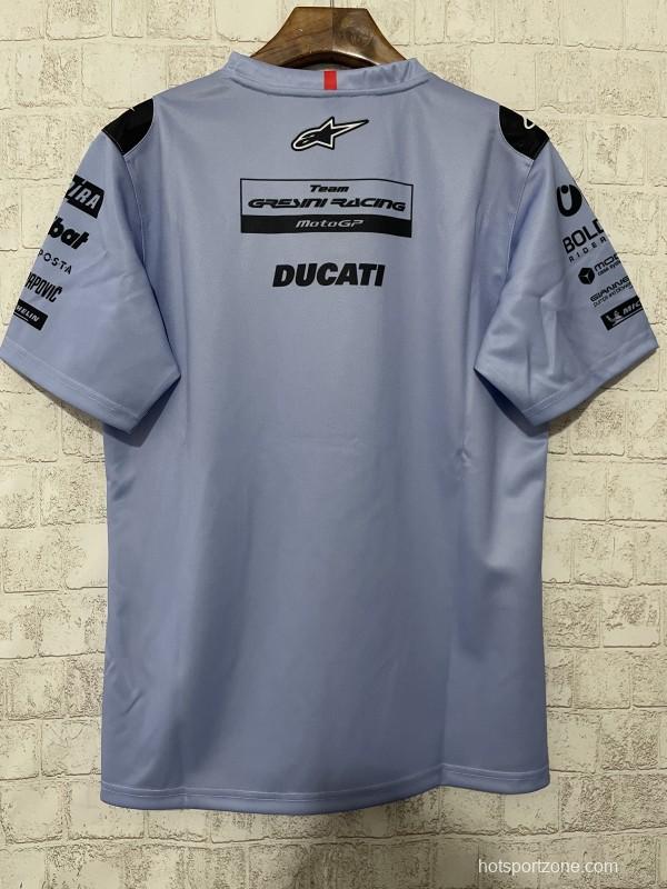 2025 F1 Gresini Racing Ducati Light Blue with Black Shoulder T-Shirt