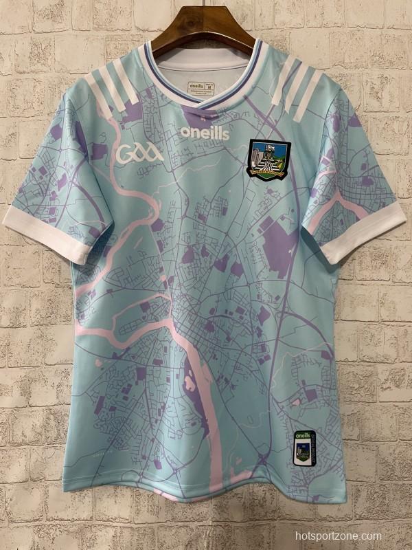 25/26 Limerick GAA Light Blue with Purple Map Design Away Jersey