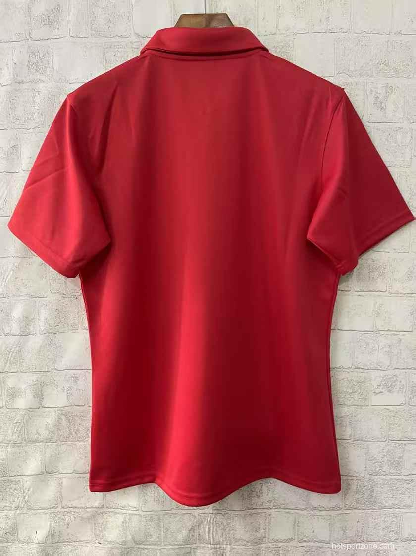 25/26 F1 Scuderia Ferrari Red with White Shoulder Stripes Polo Jersey