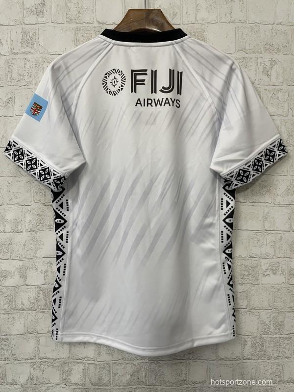 2026 Fiji Flying Fijians White with Indigenous Patterns Jersey