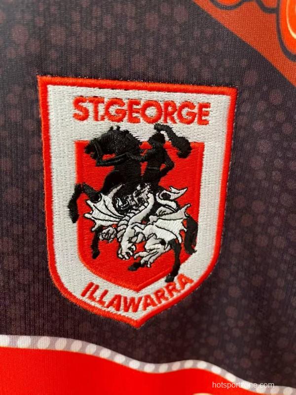 25/26 St George Illawarra Dragons Red with Indigenous Art Jersey