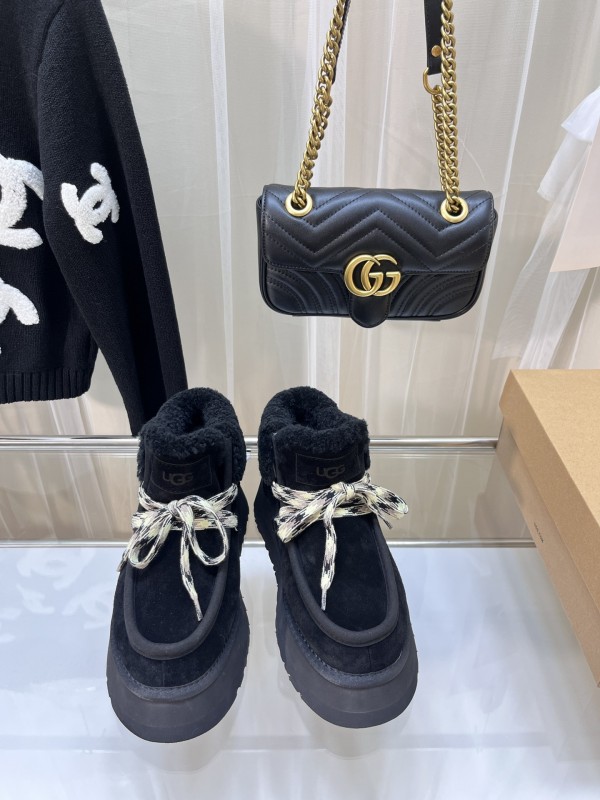 UGG Fluff Yeah Slide Fur Slippers with Chunky Sole - MJ00280