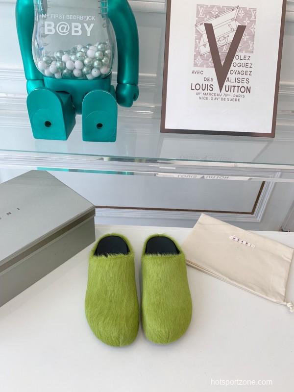 Marni 2025/SS Mule Shoes with Pony Hair - LY00