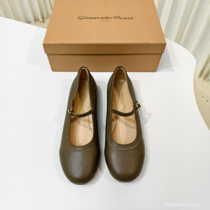 Gianvito Rossi Bohemian Style Flat Ballet Shoes 2025/SS