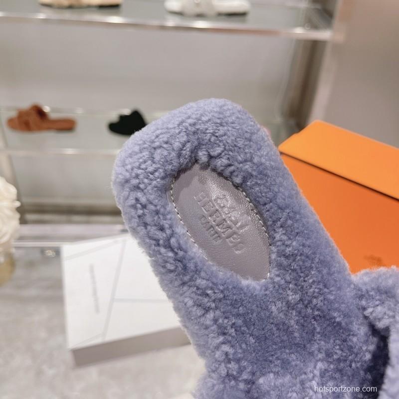 H Teddy Wool H Slippers Flat Sole - LY00240