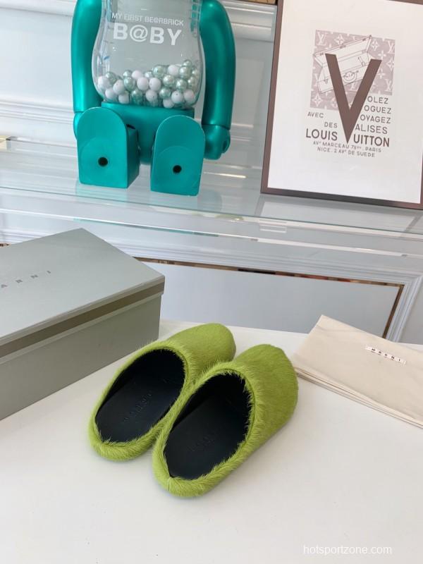 Marni 2025/SS Mule Shoes with Pony Hair - LY00