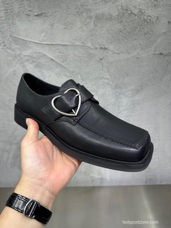 Adidas 2025 SS Square Toe Derby Shoes with Chain Buckle - KFY00420