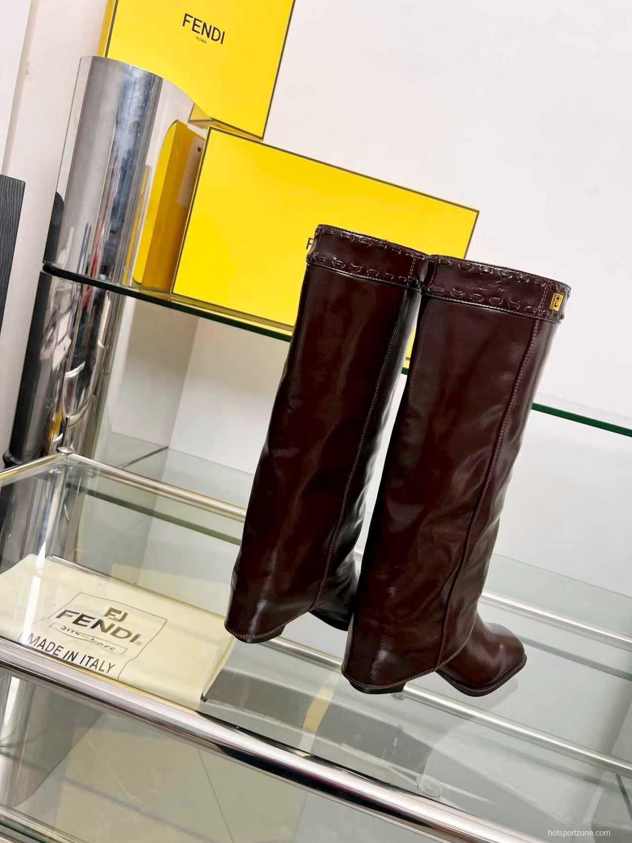 Fendi 2025 SS Wide Leg Boots with Block Heel - LY00510