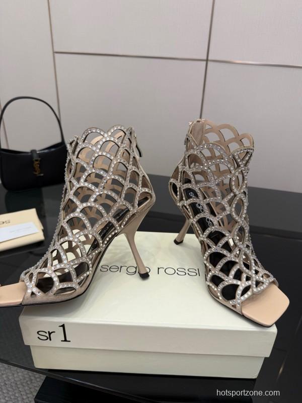 Sergio Rossi Mermaid Sandals 2025/SS Collection with Fishnet Design - KFY00470