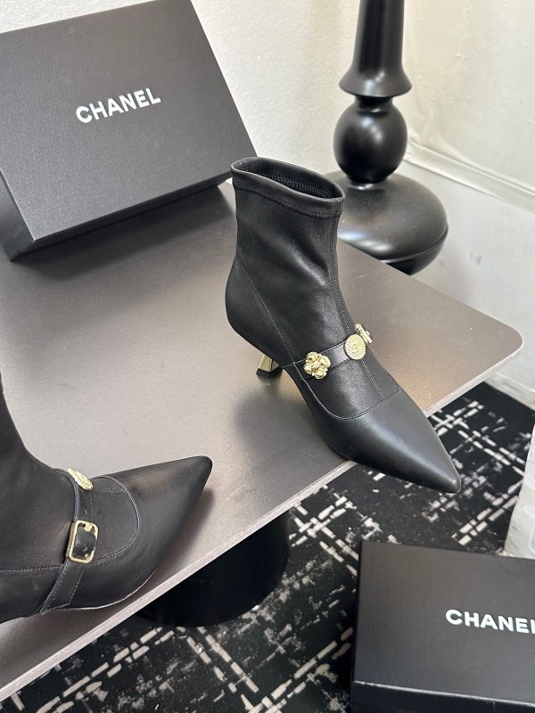 Chanel 2025/SS 24B Autumn Winter New High Heel Bow Sock Boots - LY00380