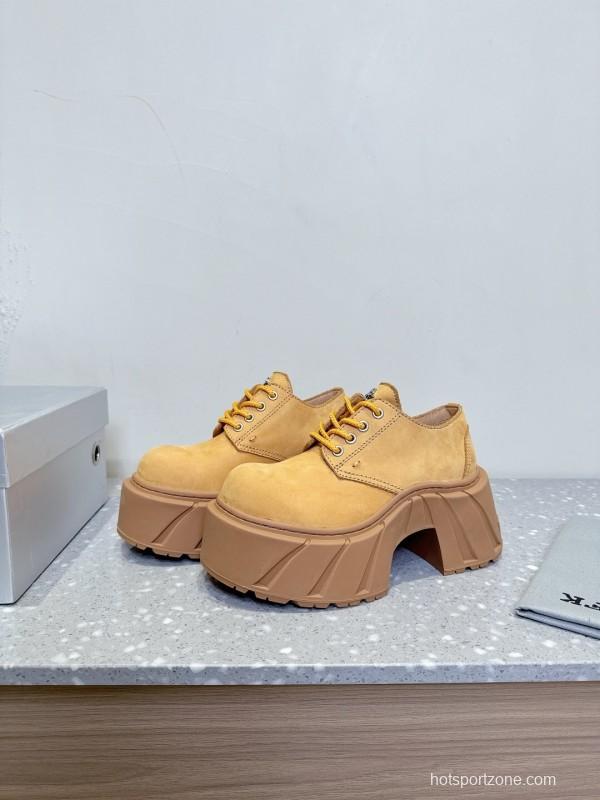 Smfk 2025 SS Collection Platform Derby Shoes with Thick Sole - LY00260