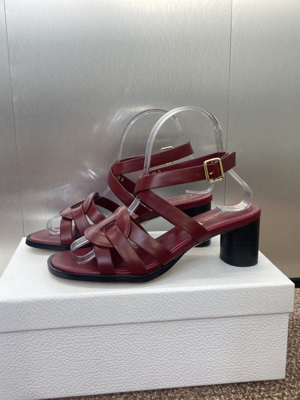 Dior D-Club Jelly Color Hollow Layered Cross Strap Mid Heel Women Shoes - KFY00290
