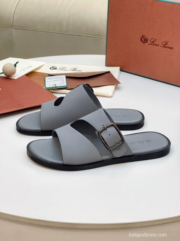 Loro Piana 2025 SS Men's Spring Summer Slippers with High-Quality Stitching and Comfortable Sole - AS00250