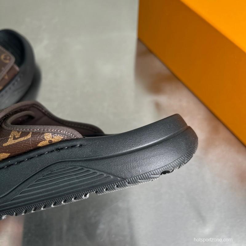 Louis Vuitton Miami Mule Slip-On Sandals with Velcro Strap - YC
