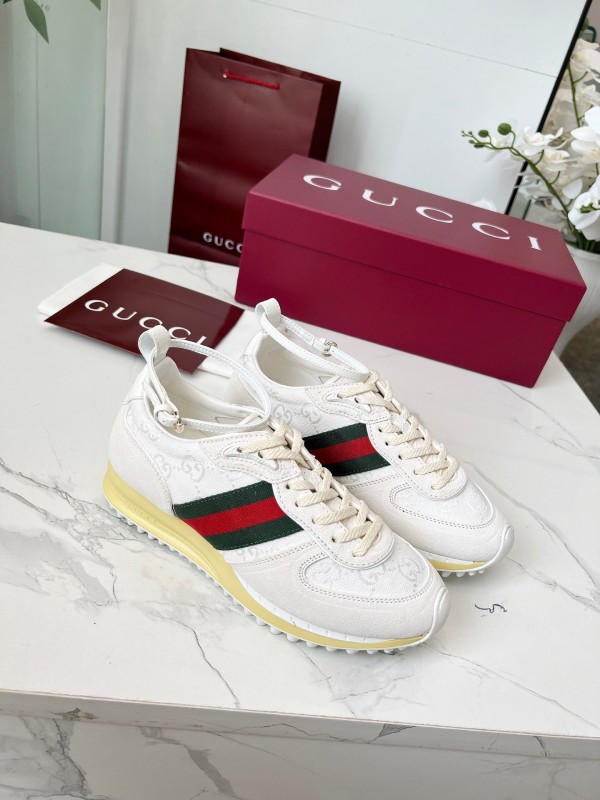 Gucci Women's Casual Shoes with GG Supreme Print and Metal Bit - AS00330