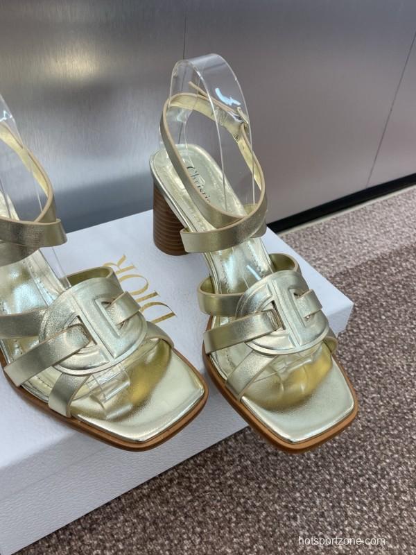 Dior D-Club Jelly Color Hollow Layered Cross Strap High Heel Women Shoes - KFY00290