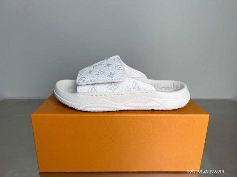 Louis Vuitton Miami Mule Slippers with Hook and Loop Closure - YC
