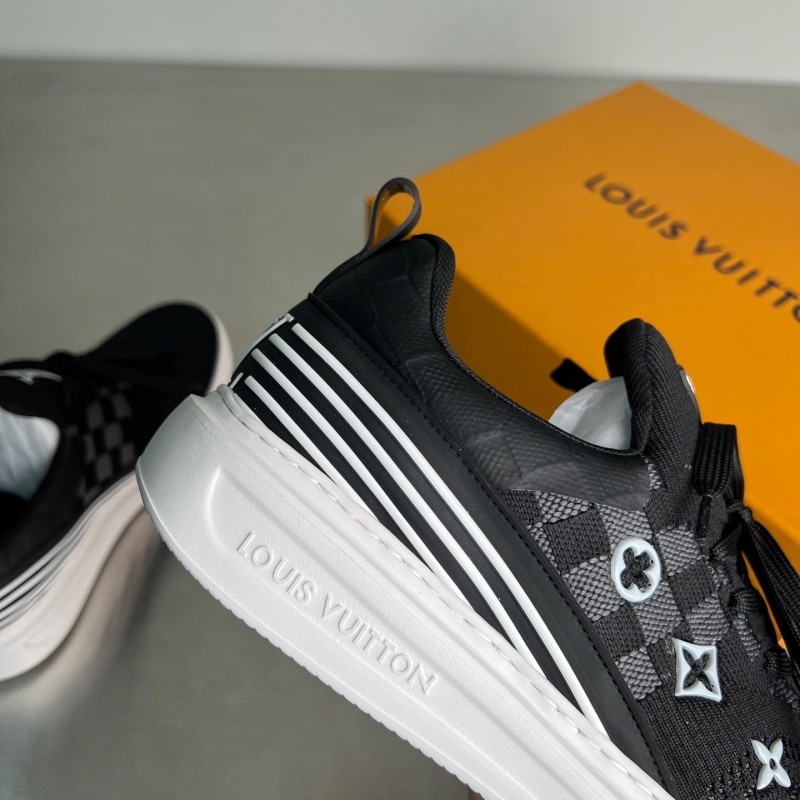Louis Vuitton Beverly Hills Monogram Knit Sneakers with Imported IP Foam Sole - YC
