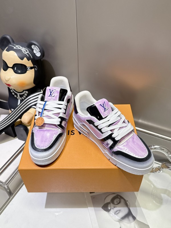 Louis Vuitton Trainer Basketball Series Cracked Ice Glue Process Sneakers - LY00490