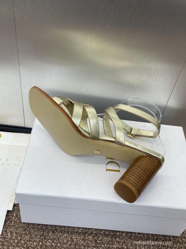 Dior D-Club Jelly Color Hollow Layered Cross Strap High Heel Women Shoes - KFY00290