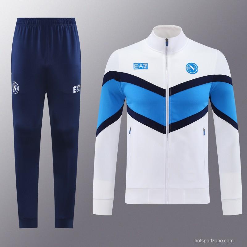 25/26 Napoli White Full Zipper Jacket+Long Pants